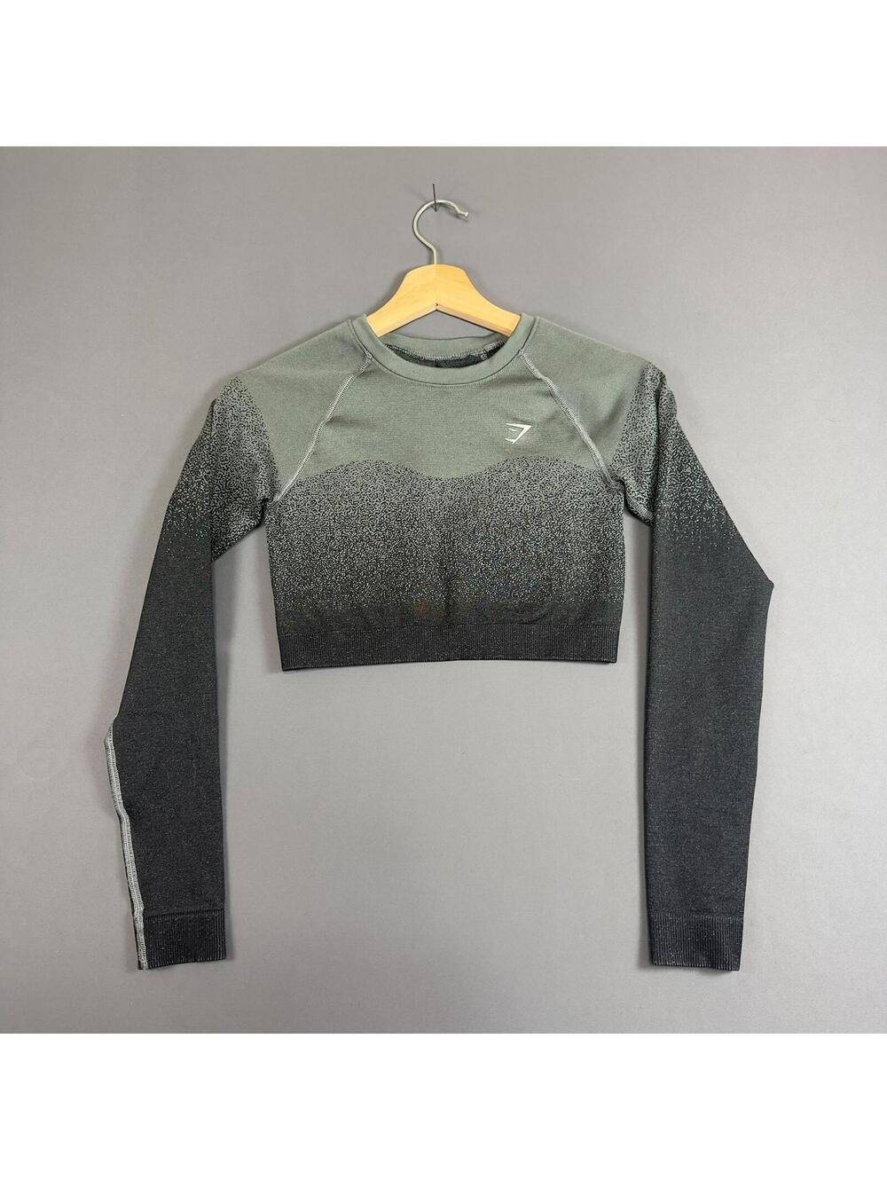 Gymshark Long Sleeve Dark Gray To Black Ombre